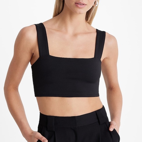 Express Body Contour Square Neck Cropped Tank - Picture 1 of 5